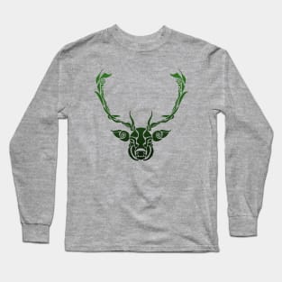 Shapes and Swirls Deer Head Long Sleeve T-Shirt